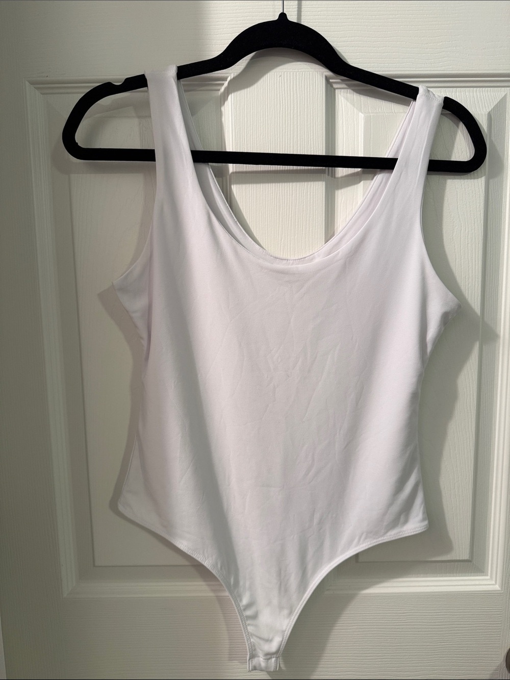 Leith White Scoop Neck Bandeau Bodysuit
